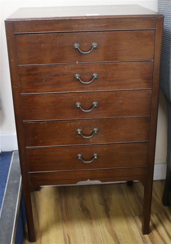 Two Edwardian mahogany sheet music cabinets